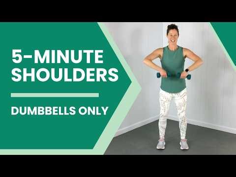 5 Minute Shoulder Workout with Dumbbells | Quick At Home Shoulder Strength
