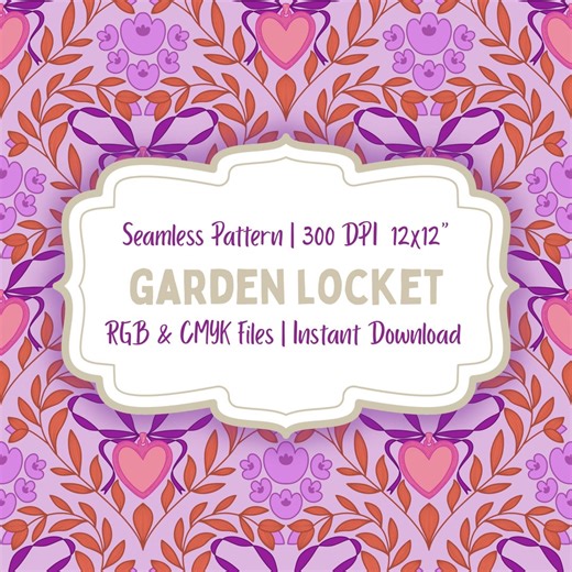 Retro Heart Floral Seamless Pattern PNG | Spring Valentine Digital Paper | Purple Pink Boho Flower Repeat | Cute Surface Design Download - Etsy