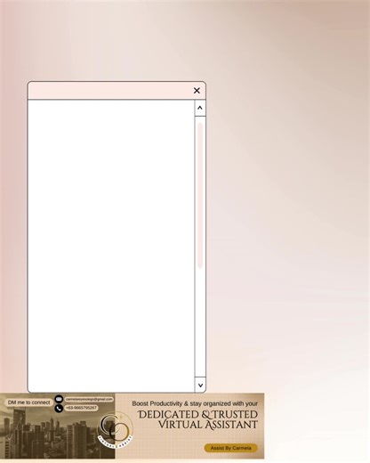 Hi, I’m Carmela 👋 Your reliable Virtual Assistant ready to help you save time, stay organized, and grow your business—without burnout. Let’s connect, learn, and grow together as we work toward making businesses run smoother and more efficiently. #VirtualAssistant #HireAVirtualAssistant #OnlineSupport