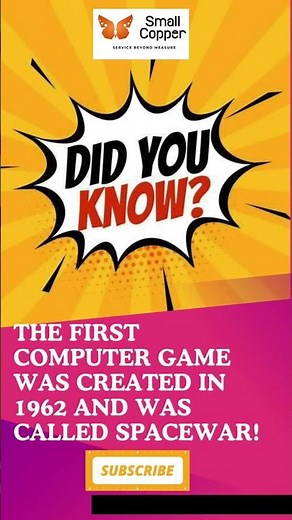 Wow!!! The First Video Game Ever Was Made in 1962 🤯 #smallcoppertechnologies #motivation