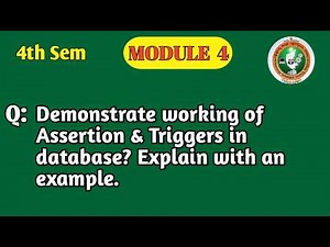 Assertions & Triggers in DBMS with Examples | SQL Assertions & Triggers | Module 4 | BCS403 | VTU