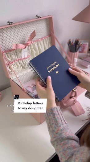 ANNUAL TRADITION 💗 Every year I write a birthday letter to my little girl. This is birthday number 5 and I’m already so excited to give the journal to her when she’s 18. 🥰 Good idea? Anyone else have any little traditions like this?! #birthdayletter #letterstomychild #memorykeeping #journaling #momsoftiktok #motherhood #journalideas