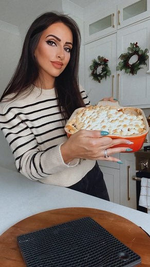 Muna Nijmeh on Instagram: "Sweet Potato Casserole 🥘 This is my absolute favorite side on Thanksgiving. I make it every single year, and everyone is completely obsessed with it. There are never any leftovers.! Sweet Potatoes 4-5 large sweet potatoes (boiled & mashed) 4 tbsp melted unsalted butter 1/2 cup brown sugar 1/2 cup milk 2 tsp vanilla extract 1/2 tsp salt 1 tbsp cinnamon 1.5 tsp nutmeg 1 tbsp orange juice 1 egg Topping 1/2 cup flour 1/2 cup brown sugar 1 cup chopped pecans 2 tsp cinnamon