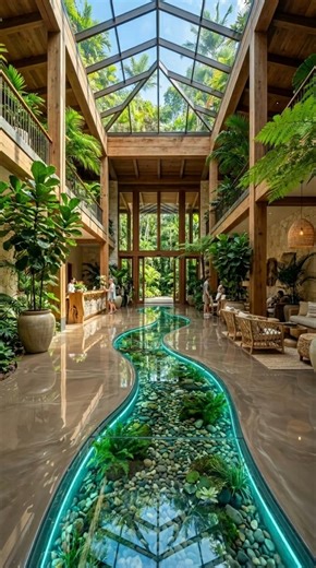 How They Built a River Inside This Glass Roofed Building #construction #design #howto