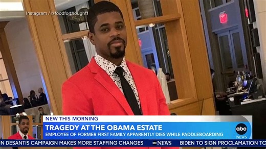 The personal chef of former President Barack Obama died while paddleboarding near the Obama family's estate in Martha Vineyard, official say. The former president and first lady called Tafari Campbell, 45, "a beloved part of our family." https://gma.abc/44QC4UG | Good Morning America