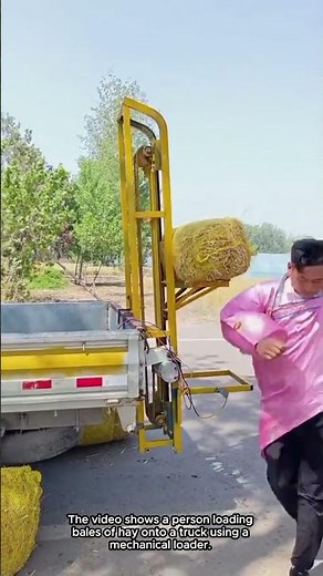 Hay Bale Loading with Mechanical Loader