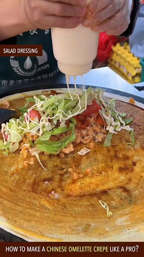 Authentic Chinese Omelette Crepe Recipe | Street Food Delight