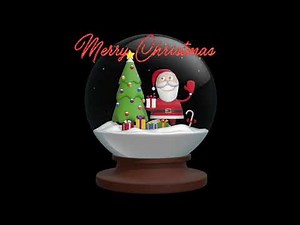 Christmas Projection Santa Snow Globe Loop with Music