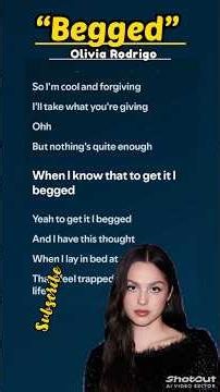 “Begged”- Olivia Rodrigo (Lyrics) #newsong#begged#lyrics#music#oliviarodrigo