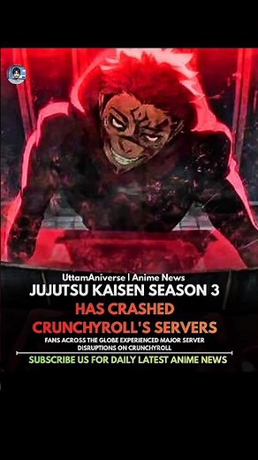 JUJUTSU KAISEN SEASON 3 HAS CRASHED CRUNCHYROLL'S SERVERS!#jjk#crunchyroll#anime