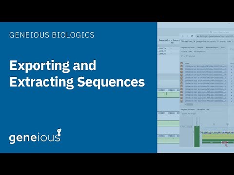 Geneious Biologics: Exporting and Extracting Sequences