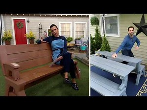 Convert-A-Bench Gen II XL Designer Series Outdoor 2-in-1 Bench-To-Table on QVC