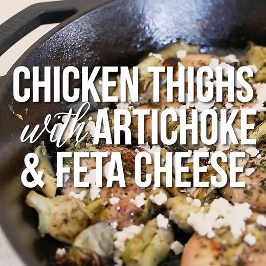 Chicken Thighs with Artichoke Hearts and Feta Cheese Print recipe on skinnytaste http://www.skinnytaste.com/chicken-thighs-with-artichoke-hearts/ | Skinnytaste