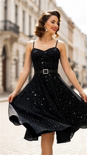 Midnight Elegance: Vintage Glamour Reimagined#VintageFashion #ElegantStyle