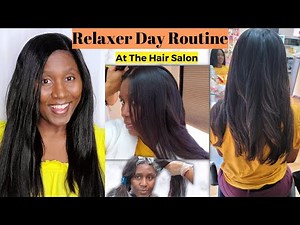 RELAXING MY HAIR AT THE SALON | RELAXER DAY ROUTINE