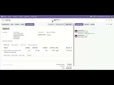 Create Delivery Order from Sale Order Odoo