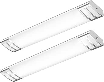 FAITHSAIL 4FT LED Flush Mount Kitchen Light Fixtures 50W 5600lm, 1-10V Dimmable, 4000K, 4 Foot LED Kitchen Lighting Fixtures Ceiling for Craft Room, Laundry, Fluorescent Replacement, 2 Pack