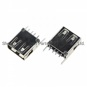 [Hot Item] 180 ° Straight Pin Non Crimped USB Female Base The Rear of The USB Is Directly Inserted Into The Black Glue Flat Port Vertical USB Data Interface Seat