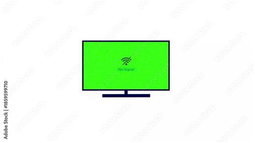 Digital TV Interference Animation with No Signal Error Message. Cinematic CRT Screen Static with No Signal Text Loop animation