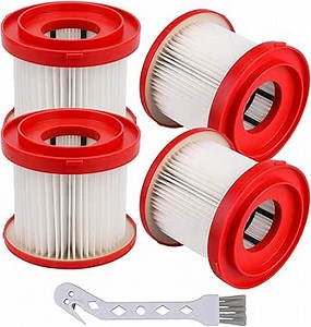 4 Pack 49-90-1900 HEPA Filter Replacement Compatible With Milwaukee Vacuum Cordless M18 2 Gallon Wet/Dry Vacuum, Model # 0880-20 0780-20