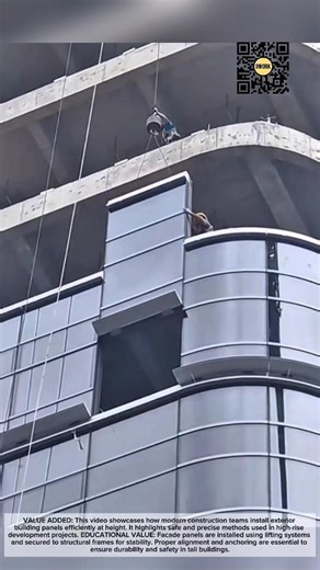 🏗️ High-Rise Facade Installation with Precision Lifting #9work
