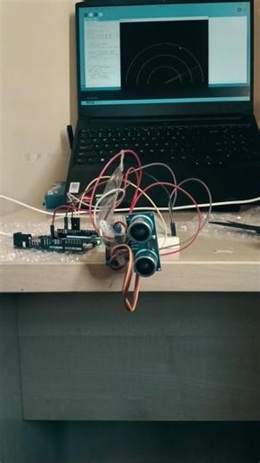 ultrasonic radar system using servo and ultrasonic sensor #iotprojects #arduino #radar #radarvision