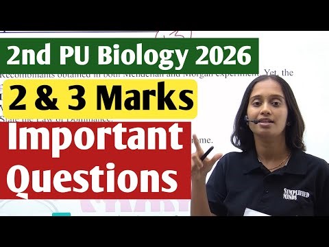 2ndPU Biology Preparatory Exam 2026 | All Important 2 and 3 Marks Questions