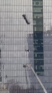 2.7K views · 33 reactions | Ever wonder what happens when window washers get stuck? Video shows window washers dangling from a Fairfax, Virginia high-rise and being rescued. There were no injuries, firefighters said. Credit: @relaxingend42 / Instagram | Greg Dee | Facebook