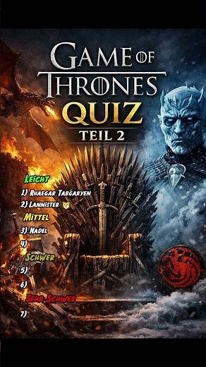 🐉 Game of Thrones Quiz – Teil 2 | Nur echte Fans schaffen 100%! ⚔️