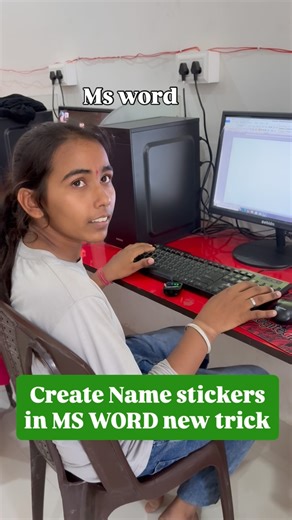 Computer_wala | Create name stickers in ms word new trick #computer #computertrick #trick #computertricks #pctrick #namestickers | Instagram