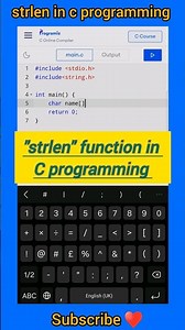 strlen in c| strlen function in c |C programming full course |#c #coding #viral #trend #shorts #java