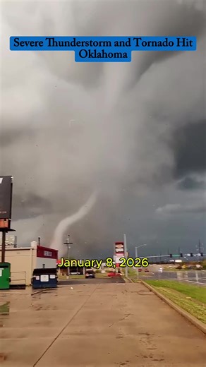 Severe thunderstorms and Tornado Hit Oklahoma - January 8,2026 #tornado #usa #storm #thunderstorm #viral
