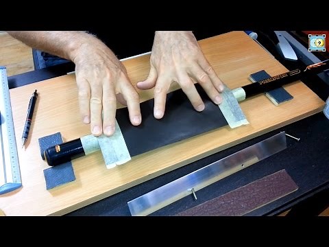 Installing a Calfskin Black Leather Wrap on a Pool Cue - Part 1 - Grip Cuir sur Predator Sport Cue