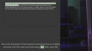 The iconic ball drop in Times Square is broadcast live on multiple channels, with the most prominent