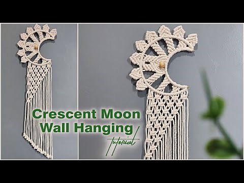 DIY Macrame Crescent Moon Wall Hanging | Macrame Wall Hanging Tutorial