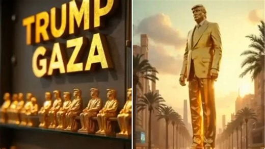 Trump posts bizarre Gaza AI video showing giant golden statue of himself