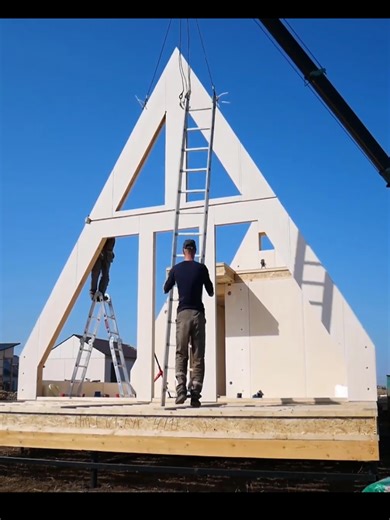 Building a house with fastest construction technologies #usa🇺🇸 #wood #carpenter #construction #woodworking