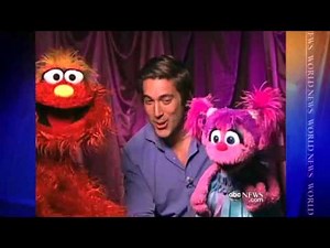 DAVID MUIR with Abby & Murray Monster for Charles Gibson's retirement