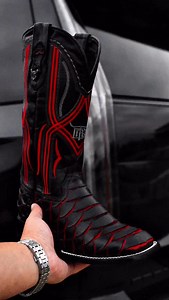 RESTOCK!!🚨🤯Our NEW Black/Red Jumbo Python Boots For ONLY $129.99!!🐍🥷🩸Available EXCLUSIVELY At TEXASBOOTRANCH.NET | Texas Boot Ranch