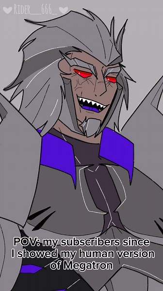 I see you like that too much since I drew it!!😩(sorry if the animation lacks precision I did them in barely two hours lol 💕👀) #tfp #transformers #decepticons #pov #robot #humanversion #megatron #procreate #capcut #animation #art #transformersprime #sketch