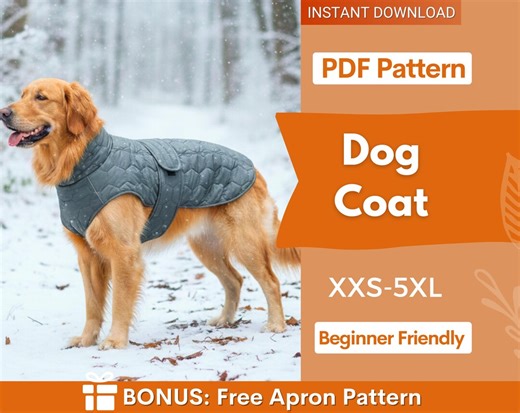 Dog Coat Sewing Pattern, Dog Vest Sewing Pattern, Sewing Pattern Pet, Pattern Dog, Pet Pattern, Dog Jacket Pattern - Etsy UK