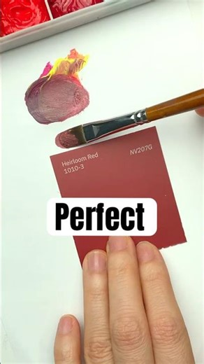 Only Primary Colors to Mix this burgundy Red #ColorTheory #ComplementaryColors #PrimaryColors