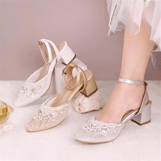 Ivory Lace Wedding Wedges for Bride, Comfortable Low Heel Bridal Shoes, Handmade Lace Pumps - Etsy UK