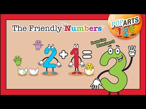Number 3 | Addition 2 + 1 = 3 | The Friendly Numbers | Educational Learning for Preschool Children |