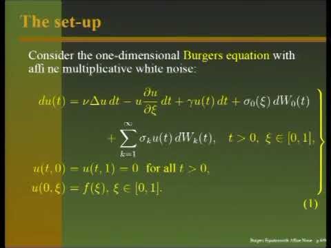 Prof. Salah-Eldin Mohammed | Burgers Equation with Affine Noise: Stability and Dynamics