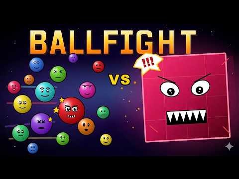 Ball Fight - The giant Square Boss waiting at the end of the maze... Can the balls destroy it?