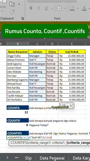 251K views · 3.1K reactions | Rumus Counta, Countif dan Countifs di Microsoft Excel #rumus #microsoftexcel #belajarexcel #trickexcel #education | Maia Manuain | Facebook