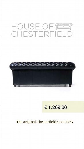Upgrade your living space with our black 3-seater Chesterfield...