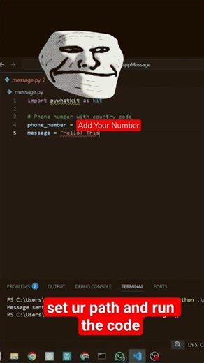 Python Can Send WhatsApp Messages?😳🔥 PyWhatKit CSE projects computer vision #shorts #viral #trending