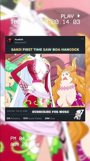 sanji first time saw boa hancock #anime #onepiece